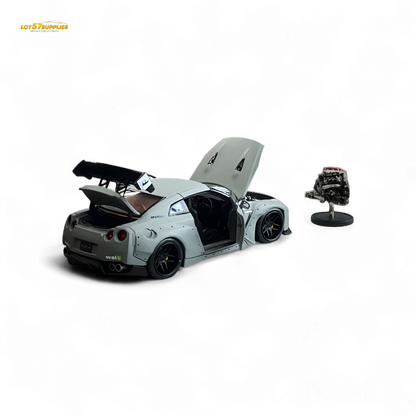 Nissan PGM Rocket Bunny R35 diecast car in combat grey, luxury version, 1:64 scale, from Lot57Supplies Diecast Shop.