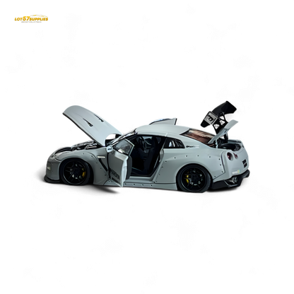 Nissan PGM Rocket Bunny R35 diecast model in combat grey, luxury version, 1:64 scale, detailed car replica from Lot57Supplies Diecast Shop