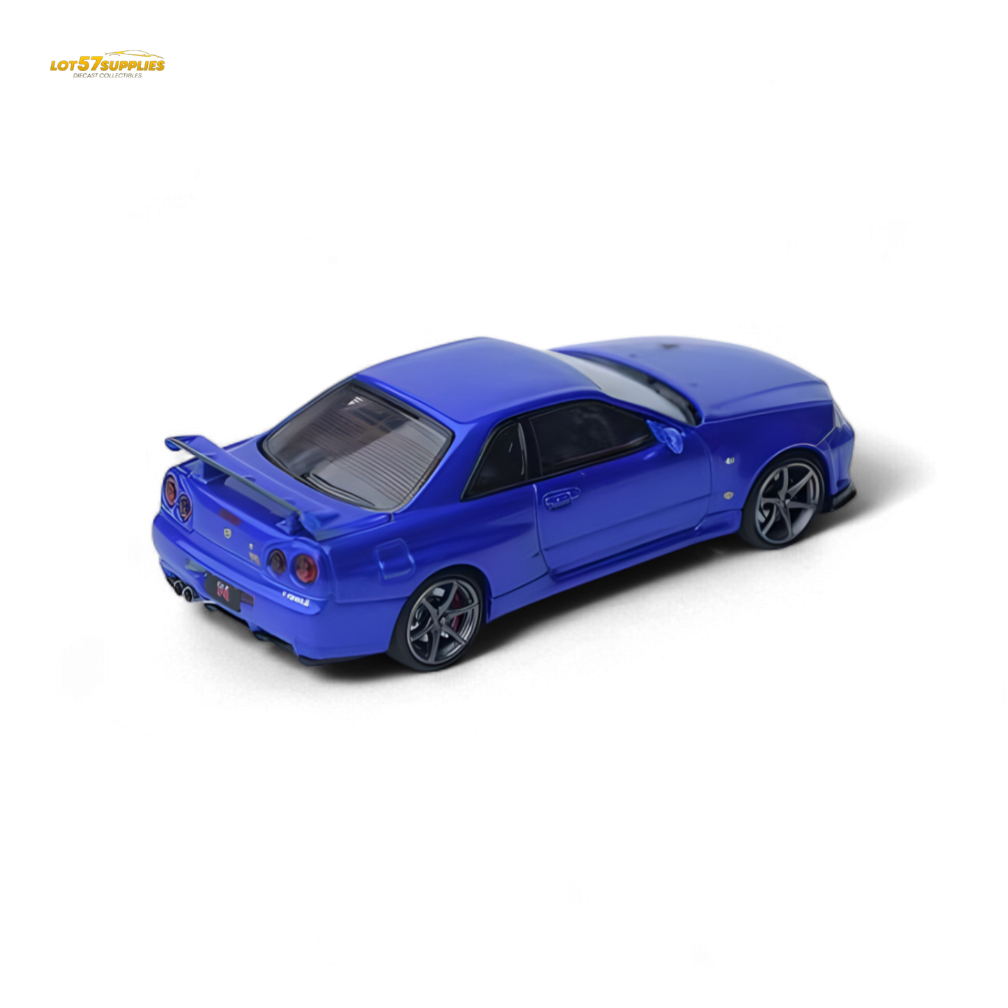 Focal Horizon Skyline GT-R R34 V-SPEC-II Bayside Blue 1:64 - Evergreen Kings