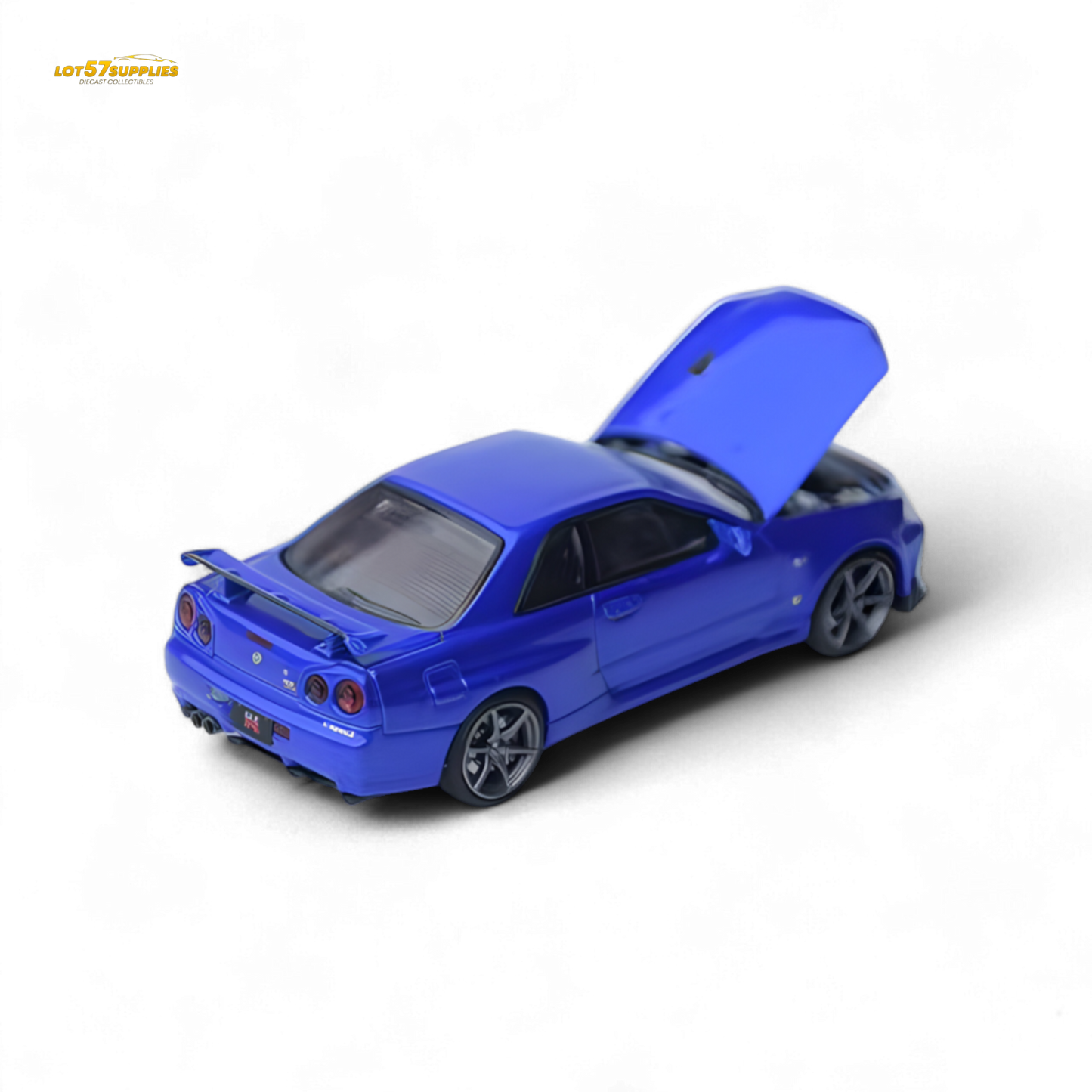 Focal Horizon Skyline GT-R R34 V-SPEC-II Bayside Blue 1:64 - Evergreen Kings