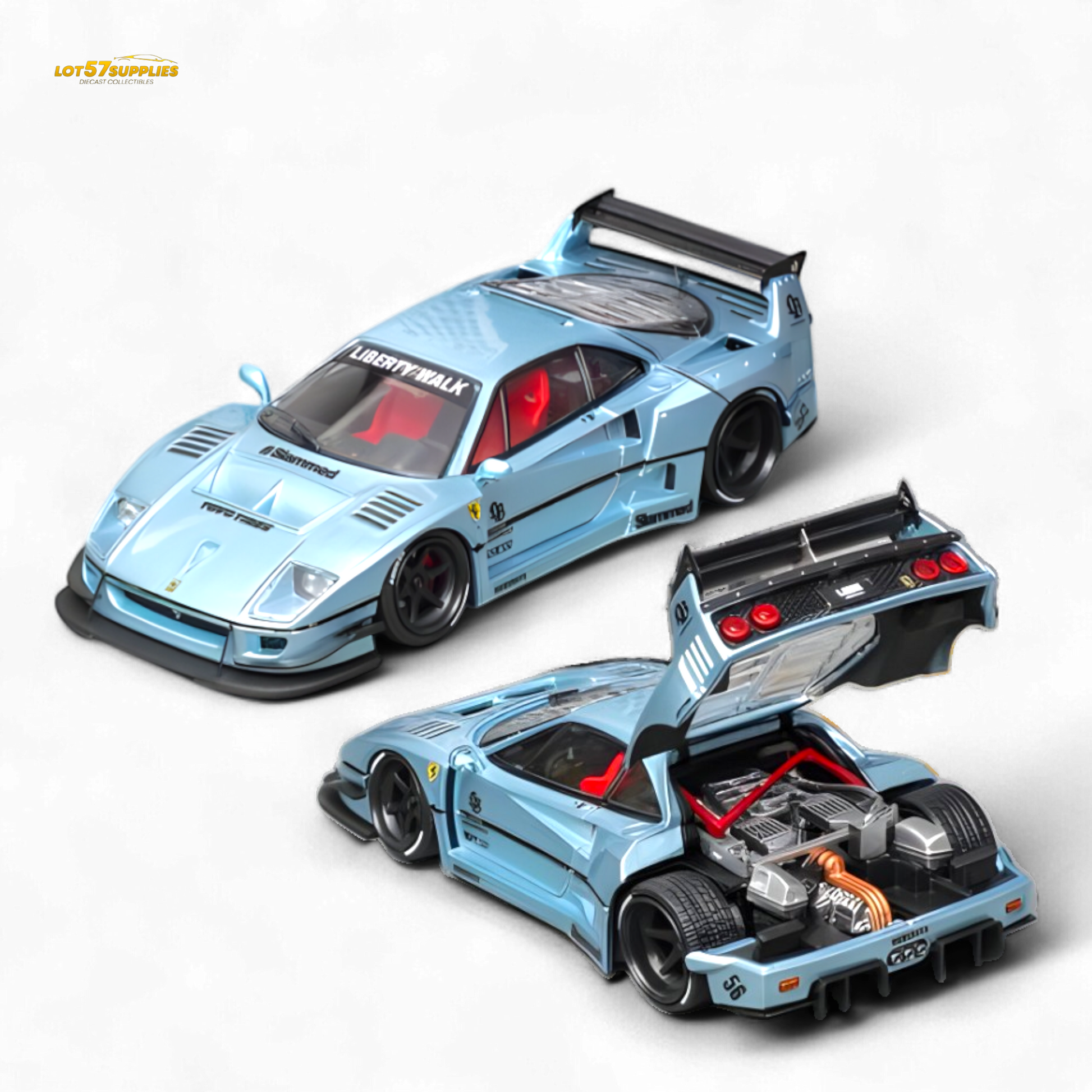Star Model Ferrari F40 LB-Works WideBody Ice Blue 1:64 - Evergreen Kings