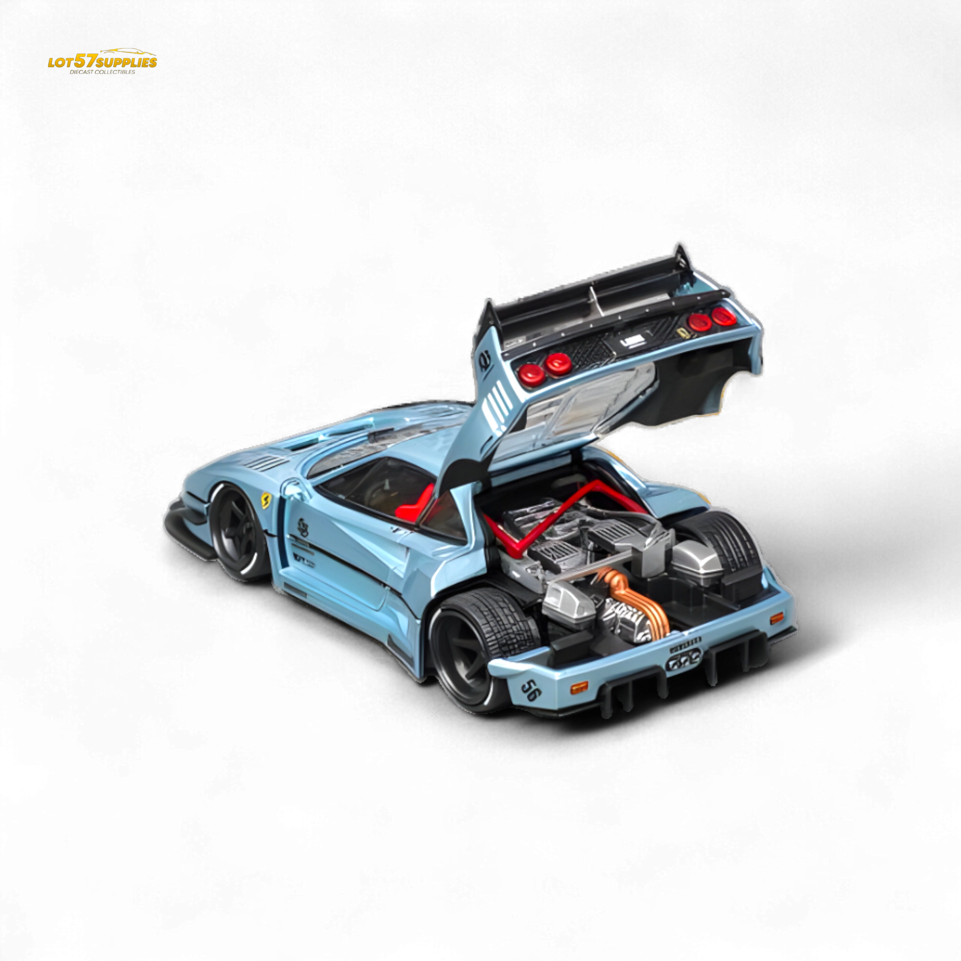 Star Model Ferrari F40 LB-Works WideBody Ice Blue 1:64 - Evergreen Kings