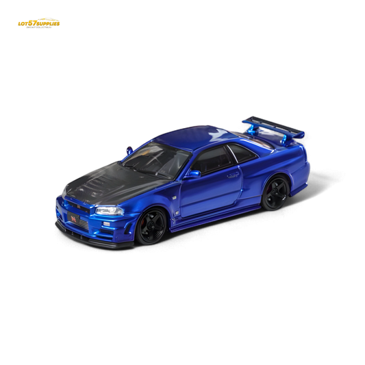 Fuji Skyline R34 GT-R Nismo Z-Tune Bayside Blue 1:64 - Evergreen Kings