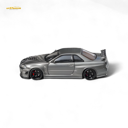Fuji Skyline R34 GT-R Nismo Z-Tune Gun Grey 1:64 - Evergreen Kings