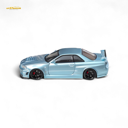 Fuji Skyline R34 GT-R Nismo Z-Tune Ice Blue 1:64 - Evergreen Kings