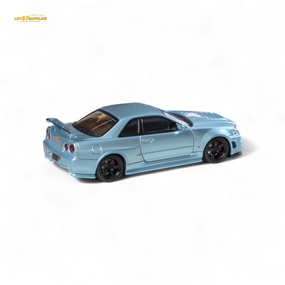 Fuji Skyline R34 GT-R Nismo Z-Tune Ice Blue 1:64 - Evergreen Kings
