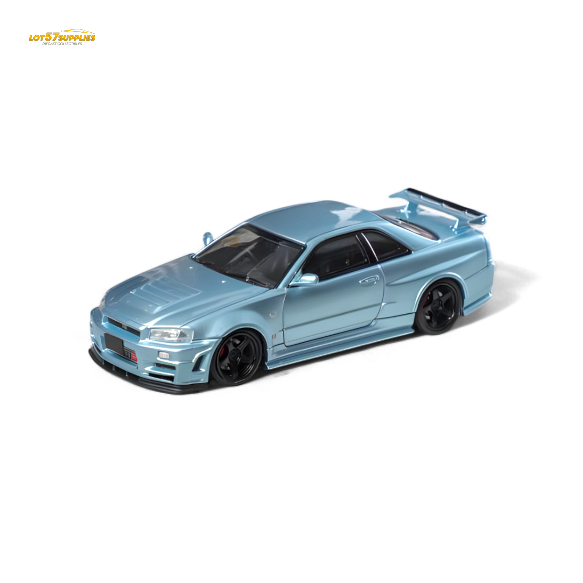 Fuji Skyline R34 GT-R Nismo Z-Tune Ice Blue 1:64 - Evergreen Kings