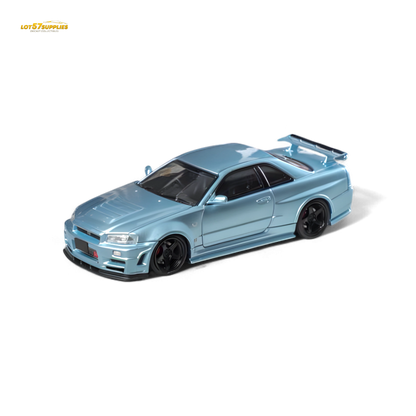 Fuji Skyline R34 GT-R Nismo Z-Tune Ice Blue 1:64 - Evergreen Kings