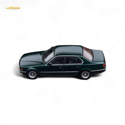 Pre-order diecast model of BMW E32 7-Series sedan in Oxford Metallic Green, 1:64 scale, by Lot57Supplies Diecast Shop.