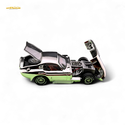 Silver Shelby Daytona diecast car by Fine Works64, detailed 1:64 scale model with chrome finish from Lot57Supplies Diecast Shop.
