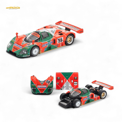 Pre-order Mazda PopRace Mazda 787B 1:64 scale diecast model, detailed yellow race car from Lot57Supplies Diecast Shop.