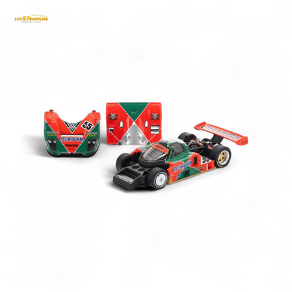 Pre-order Lot57Supplies Mazda 787B 1:64 diecast model, detailed miniature racing car in orange and green livery.