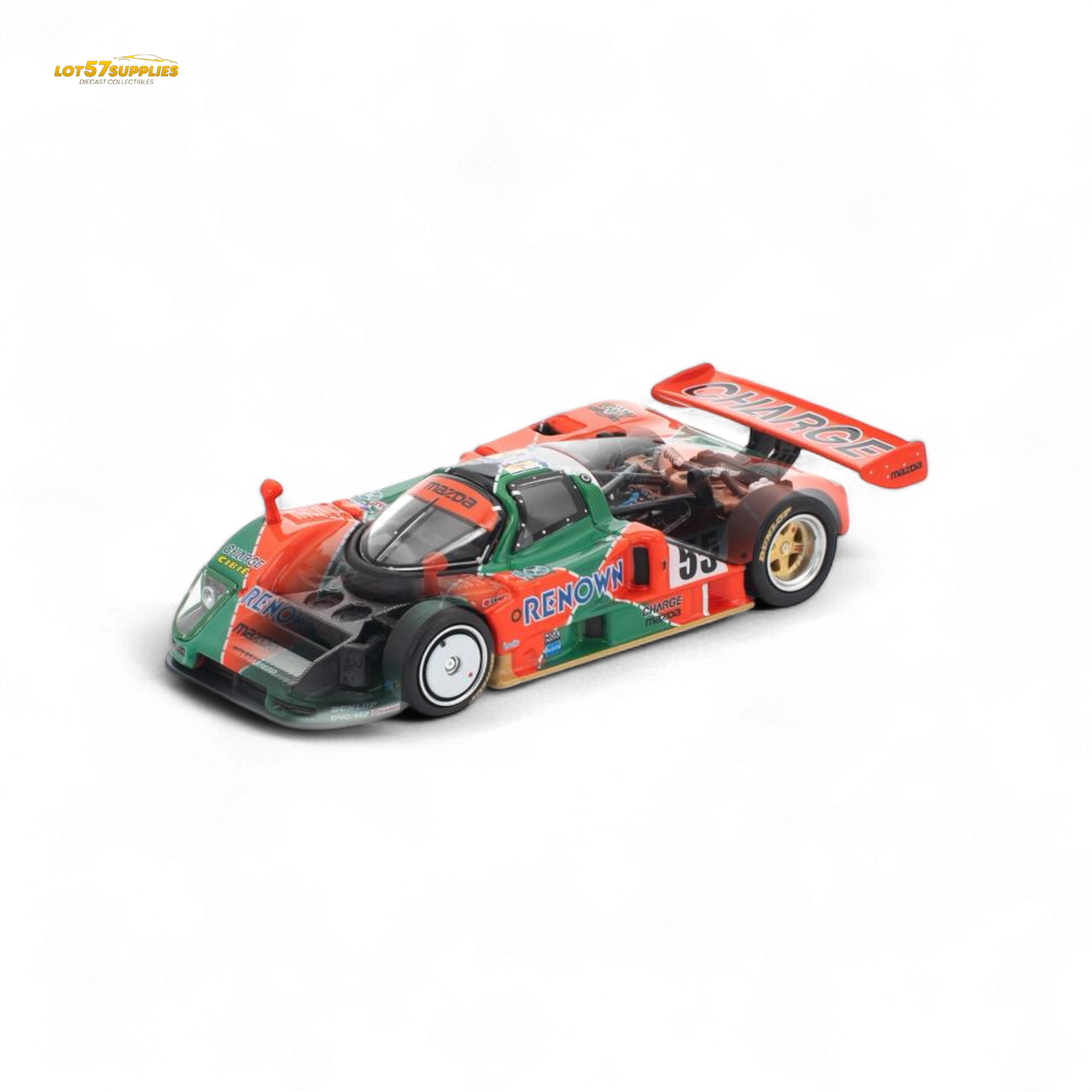 Pre-order PopRace Mazda 787B diecast model, 1:64 scale, showcasing detailed Mazda race car in vibrant colors.