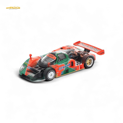Pre-order PopRace Mazda 787B diecast model, 1:64 scale, showcasing detailed Mazda race car in vibrant colors.
