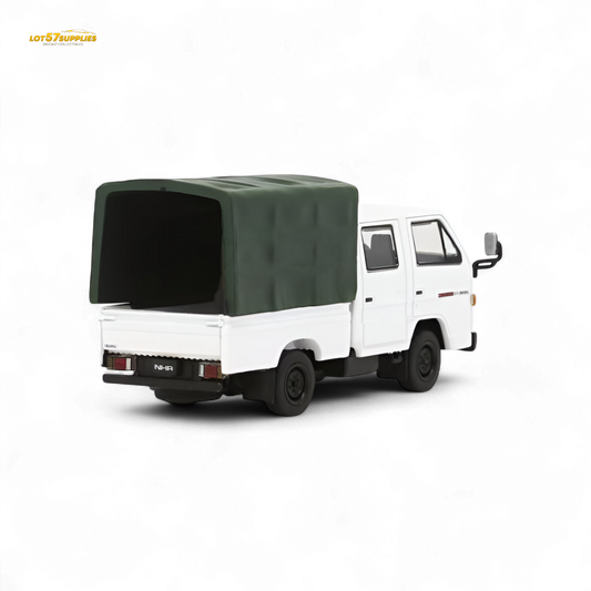 White 1:64 scale Isuzu covered truck diecast model by Lot57Supplies Diecast Shop, detailed miniature vehicle on display.