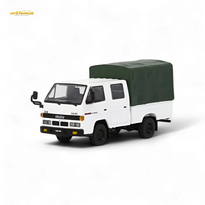 White Isuzu Model 1:64 diecast covered truck, detailed miniature vehicle from Lot57Supplies Diecast Shop.