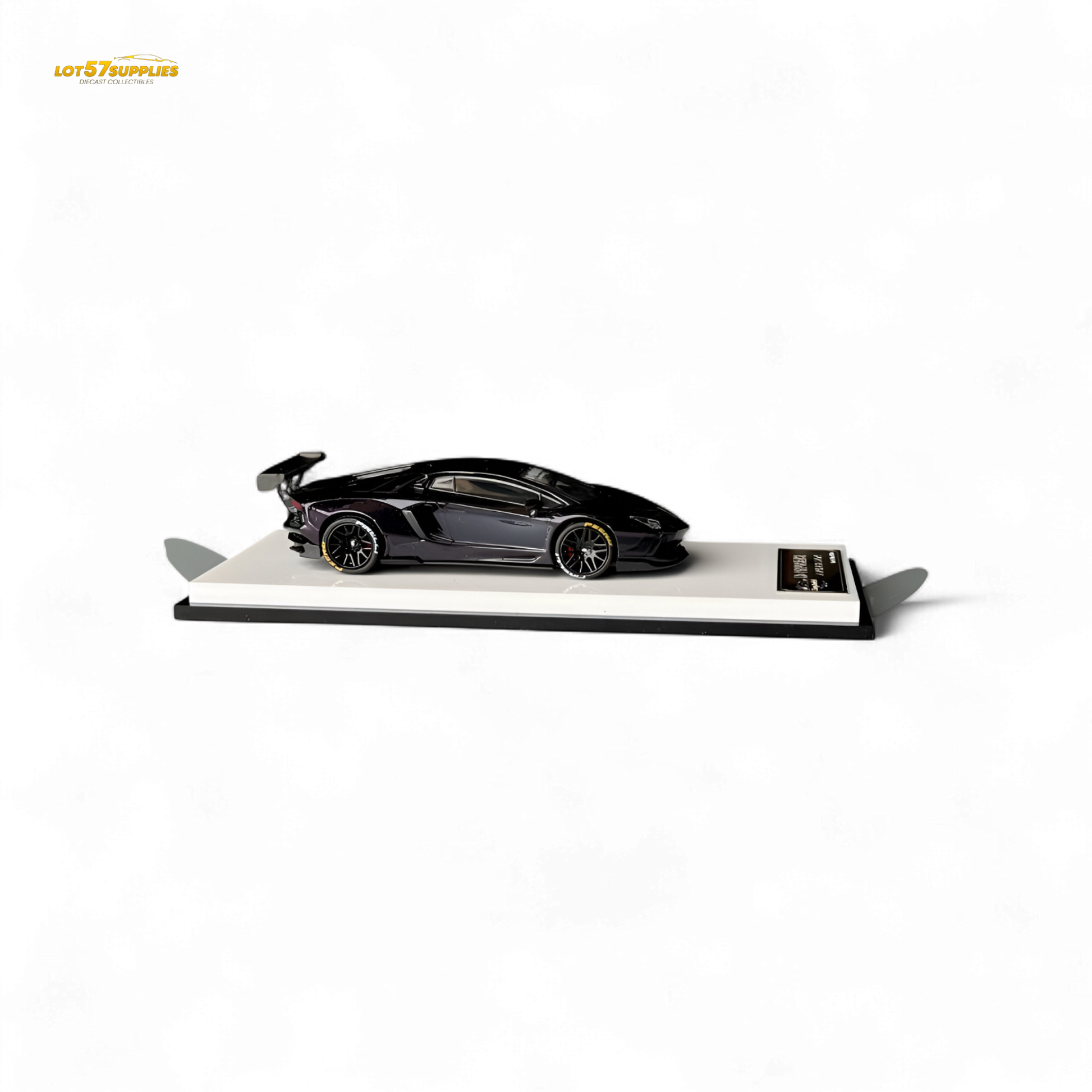 Purple King Model Lamborghini Aventador LP700-4 diecast car with carbon fiber details, scaled at 1:64, from Lot57Supplies Diecast Shop.