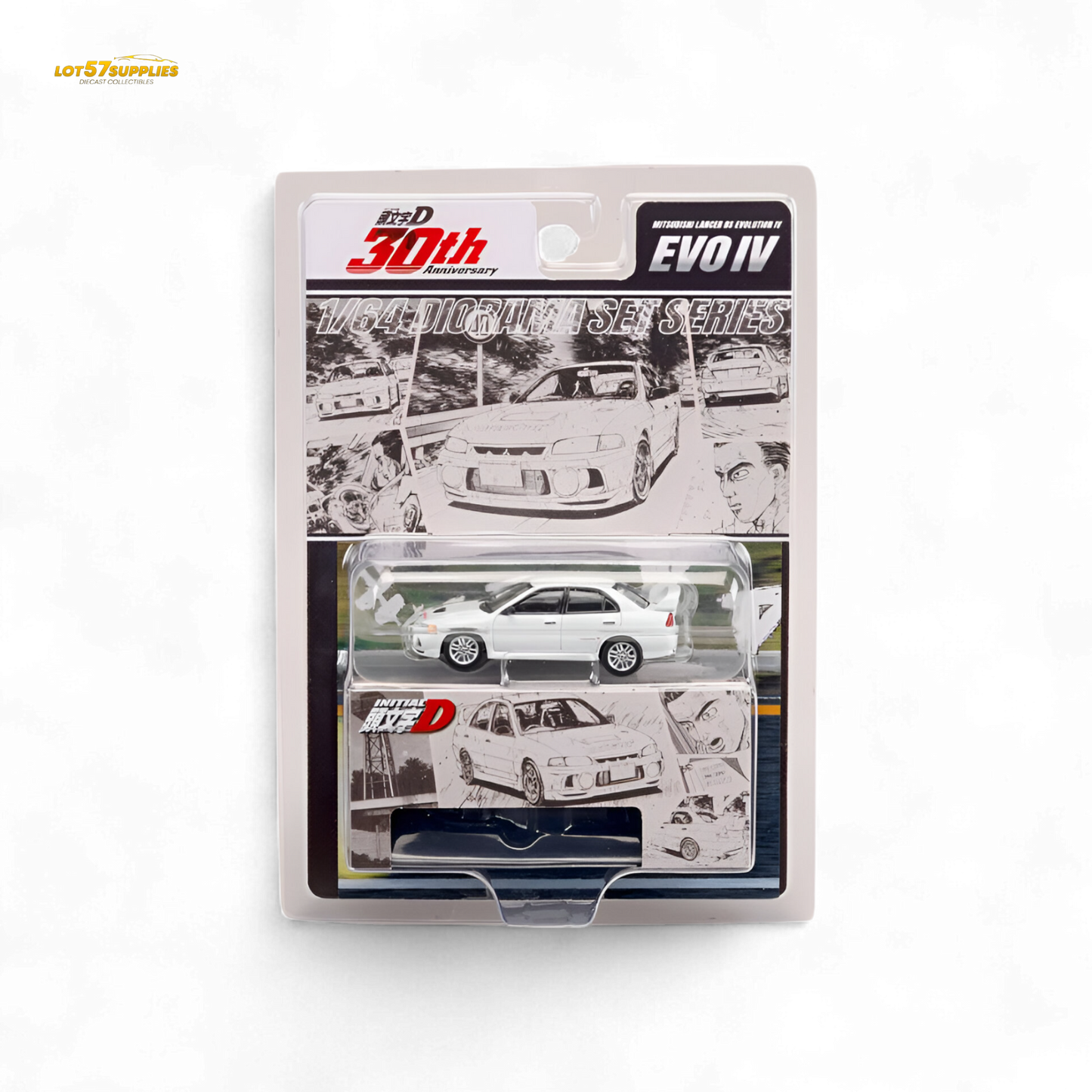 Hobby Japan Mitsubishi Lancer Evolution IV White 1:64 - Evergreen Kings