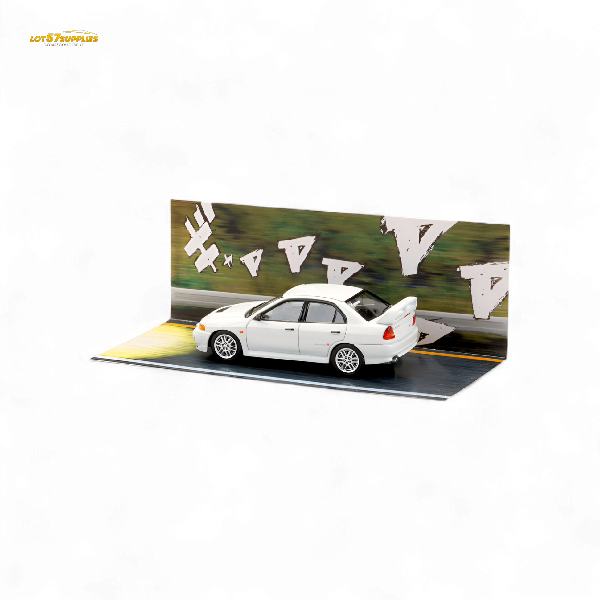 Hobby Japan Mitsubishi Lancer Evolution IV White 1:64 - Evergreen Kings