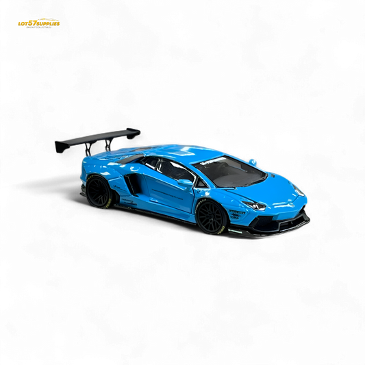 Blue Lamborghini LP700-4 diecast model by Lot57Supplies, 1:64 scale, detailed miniature car with sleek design.