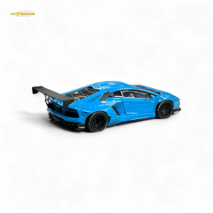 Blue Lamborghini LP700-4 diecast model car in 1:64 scale by Lot57Supplies, detailed miniature replica of Lamborghini supercar