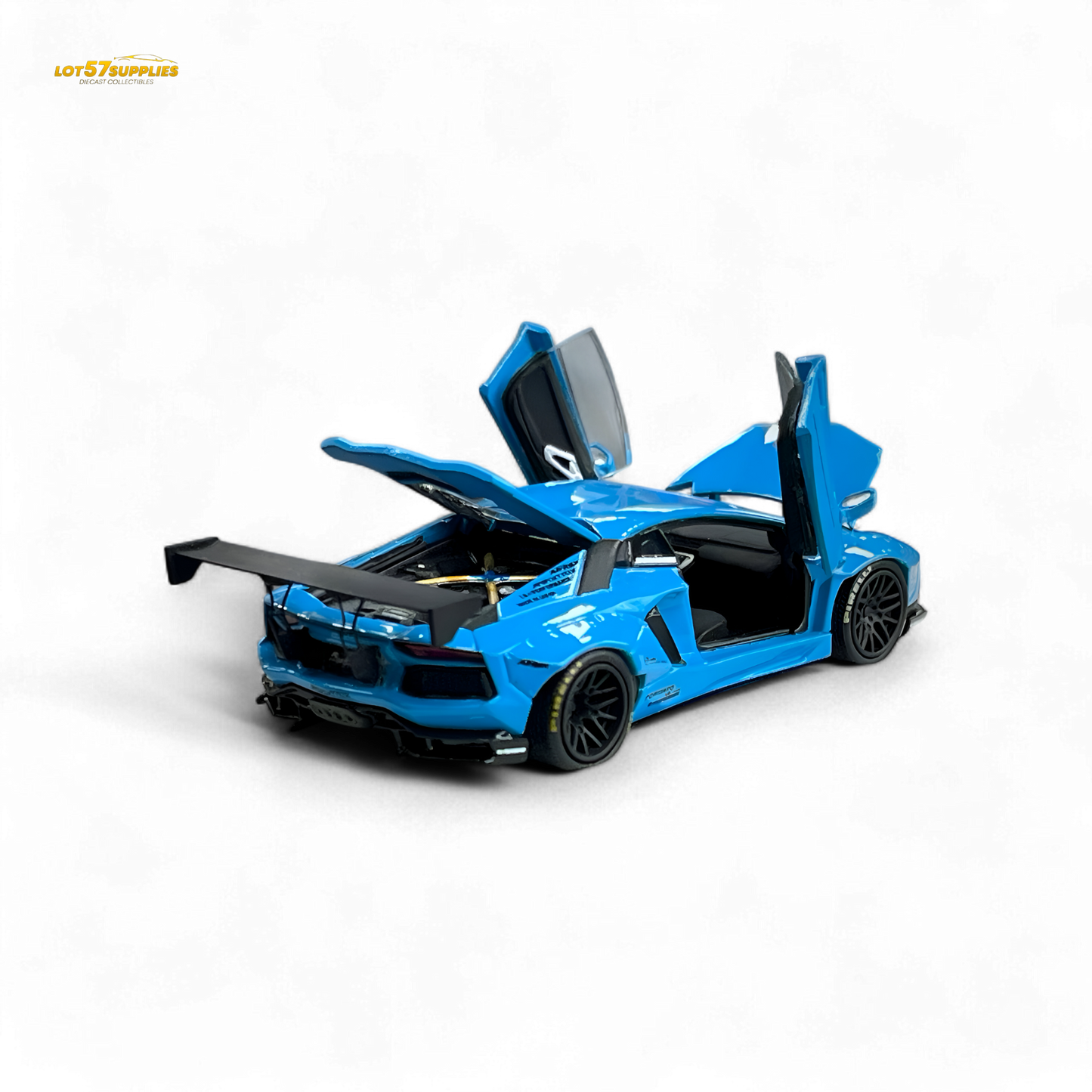 Blue Lamborghini LP700-4 diecast car by Lot57Supplies, detailed 1:64 scale model from the Pgm Lamborghini collection.