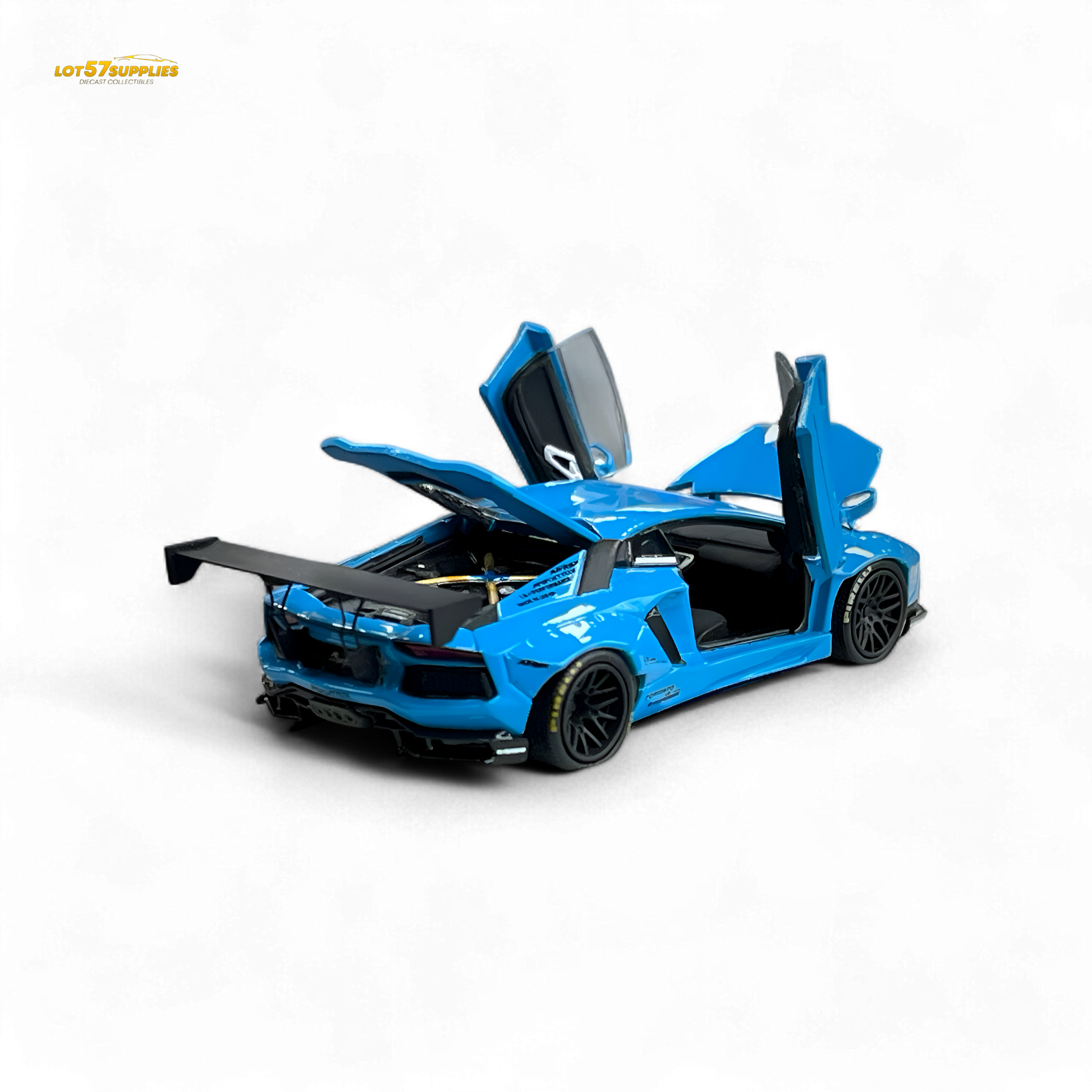Blue Lamborghini LP700-4 diecast car by Lot57Supplies, detailed 1:64 scale model from the Pgm Lamborghini collection.