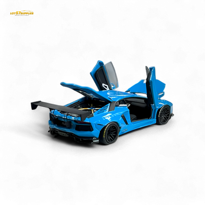 Blue Lamborghini LP700-4 diecast car by Lot57Supplies, detailed 1:64 scale model from the Pgm Lamborghini collection.