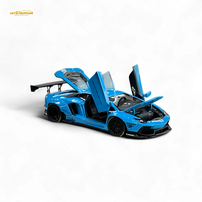Blue Lamborghini LP700-4 diecast car model by Lot57Supplies, detailed 1:64 scale Lamborghini collectible toy.