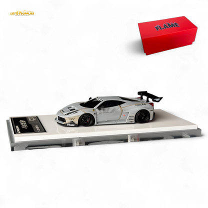Flame LB458GT LB Wide-Body - Matte Grey 1:64 - Evergreen Kings