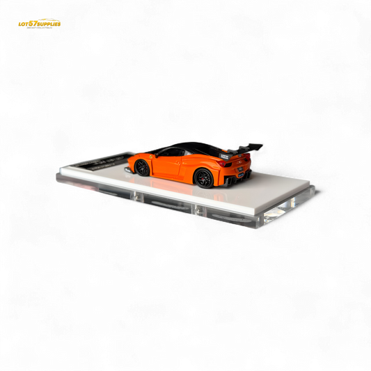 Flame Ferrari 458 LB Wide-Body Pearl Orange 1:64 - Evergreen Kings