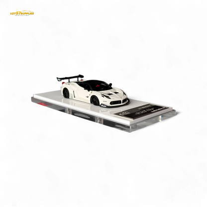 Flame Ferrari 458 GT LB Wide-Body - White 1:64 Resin - Evergreen Kings