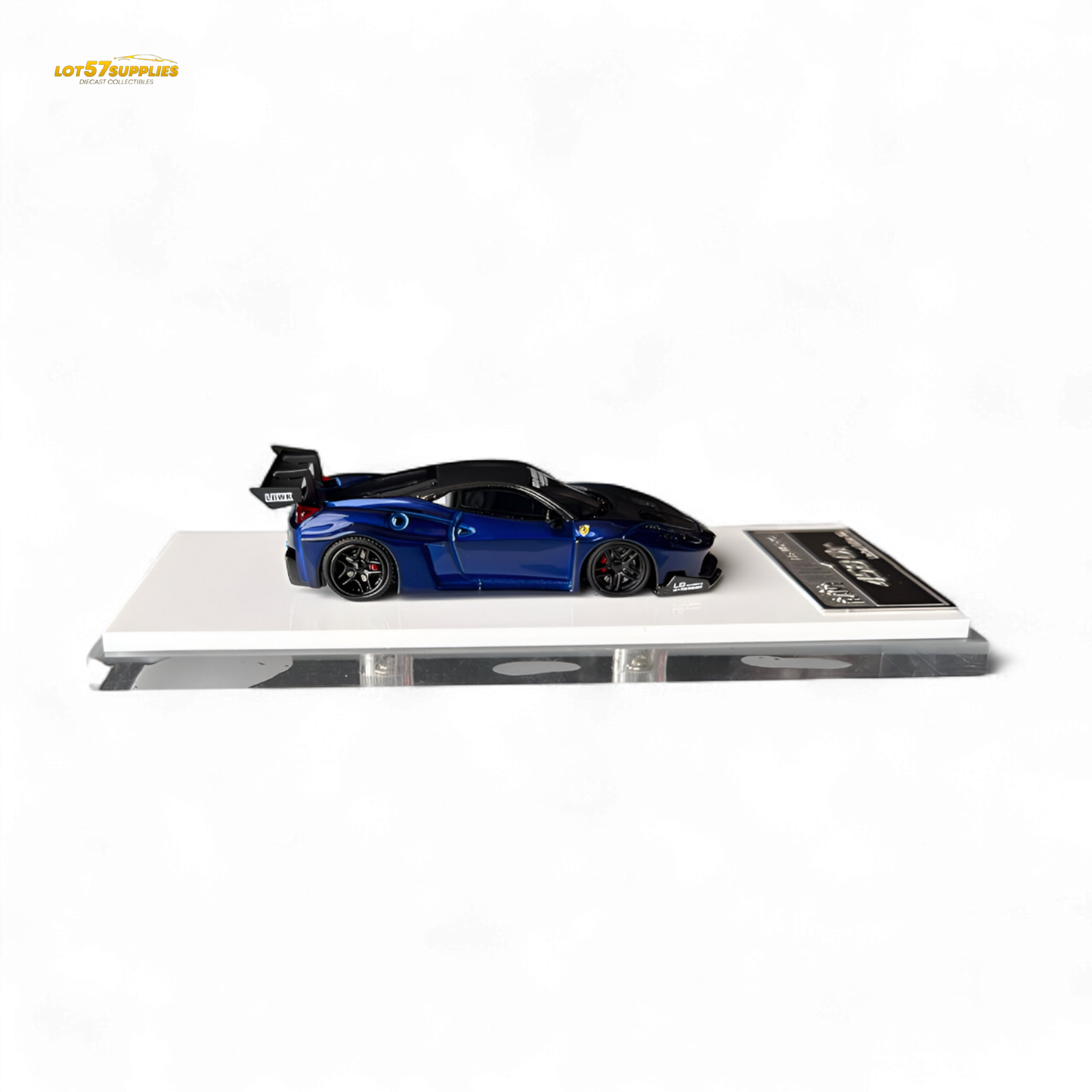 Flame Supercar LB458GT - Metallic Blue 1:64 Resin - Evergreen Kings