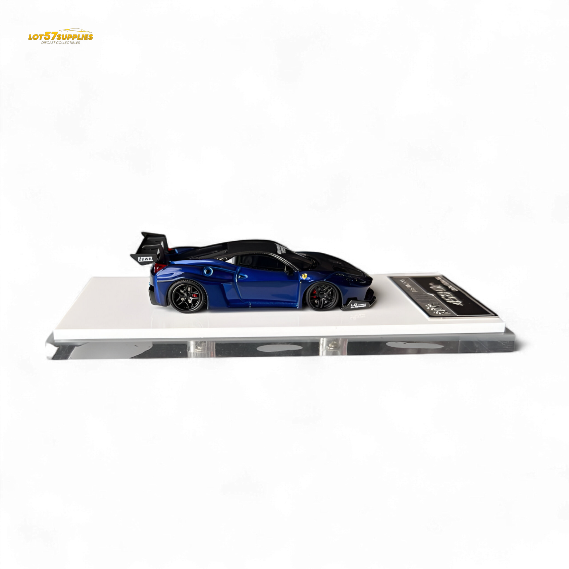 Flame Supercar LB458GT - Metallic Blue 1:64 Resin - Evergreen Kings