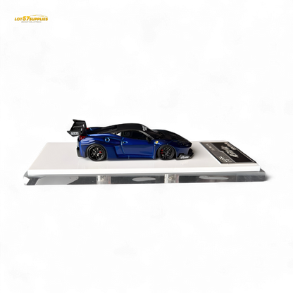 Flame Supercar LB458GT - Metallic Blue 1:64 Resin - Evergreen Kings
