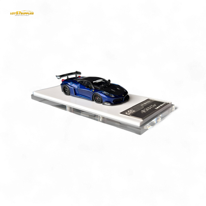 Flame Supercar LB458GT - Metallic Blue 1:64 Resin - Evergreen Kings