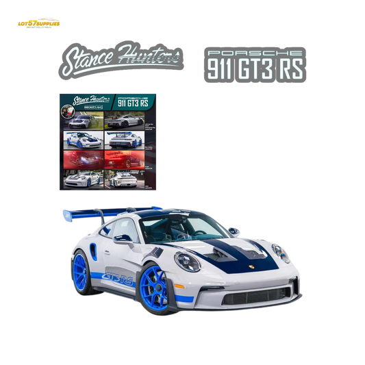 (Pre-Order) Stance Hunters Porsche 911 GT3 RS Blue Carbon 1:64 - Evergreen Kings