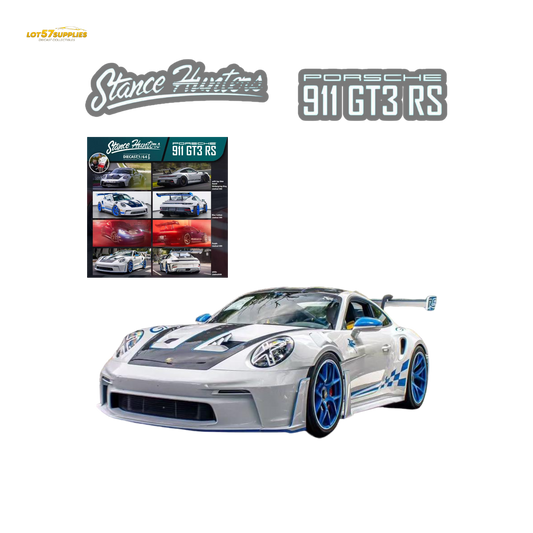 (Pre-Order) Stance Hunters Porsche 911 GT3 RS White 1:64 - Evergreen Kings
