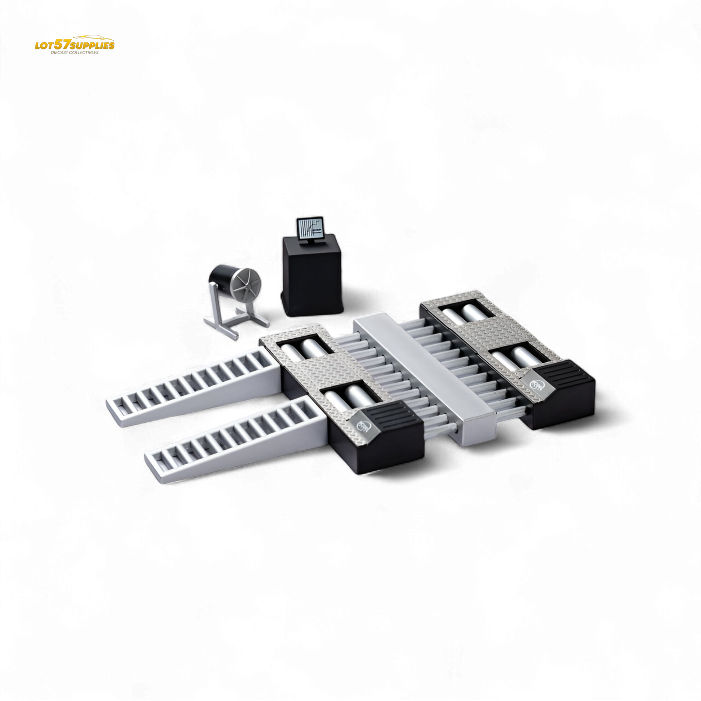 ModelModel Horsepower Dyno Machine 1:64 diecast accessory by Lot57Supplies Diecast Shop, showing detailed miniature testing equipment.