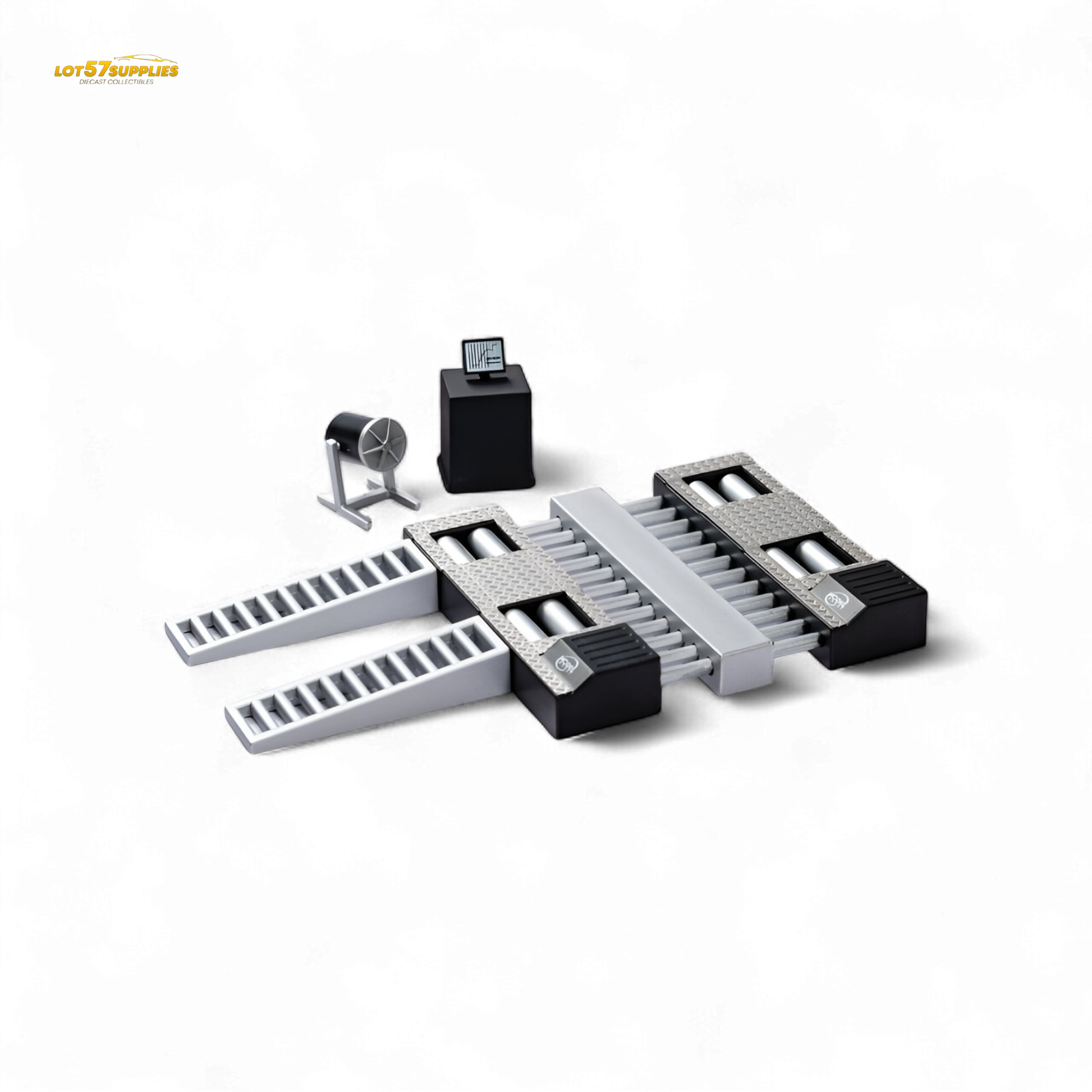 ModelModel Horsepower Dyno Machine 1:64 diecast accessory by Lot57Supplies Diecast Shop, showing detailed miniature testing equipment.