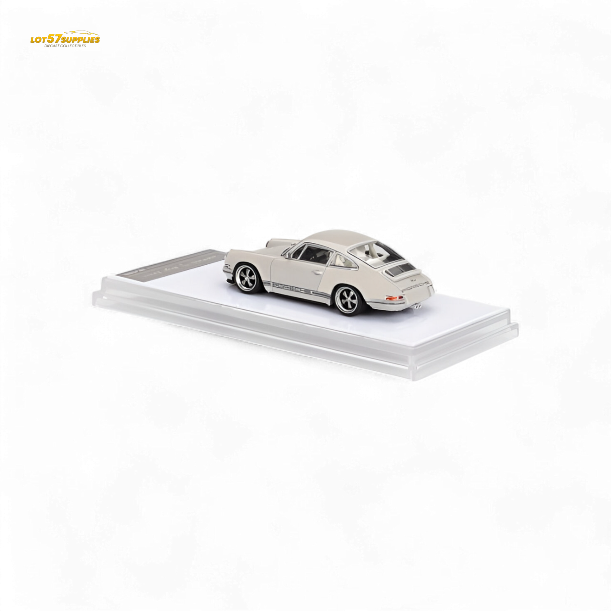 Zincit Model Singer Coupe in creamy apricot color, 1:64 scale diecast Porsche by Lot57Supplies Diecast Shop, detailed miniature car.