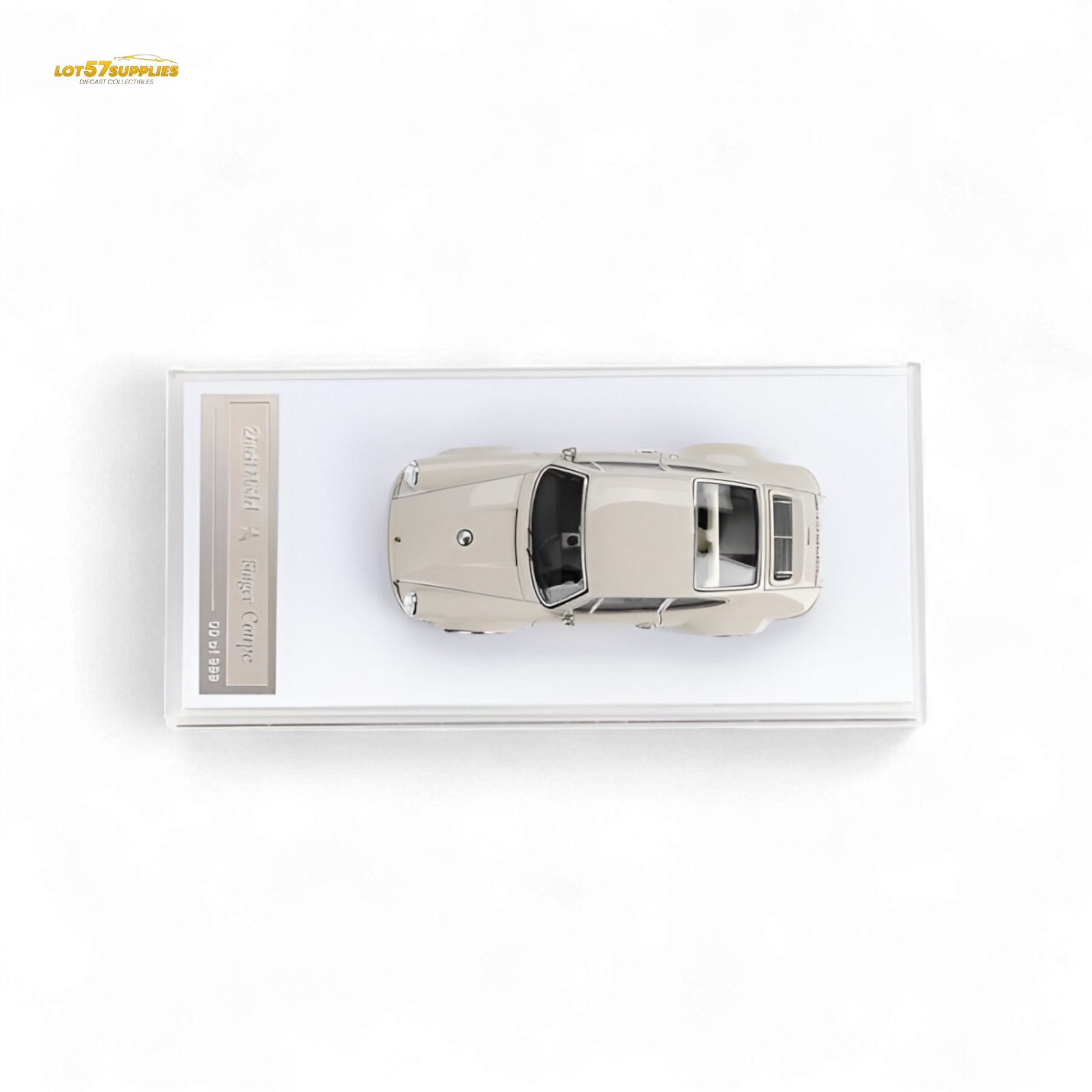 Creamy apricot Zincit Model Singer Coupe Porsche diecast car, 1:64 scale, detailed miniature collectible.