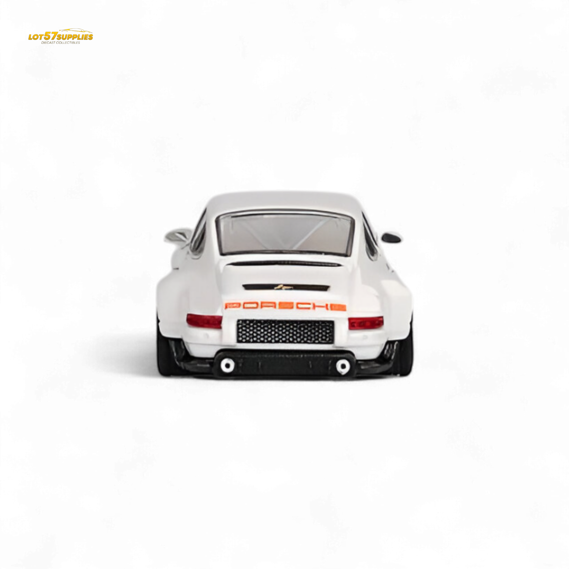 Bright white Zincit Model Porsche 911 Singer DLS diecast car in 1:64 scale, detailed miniature collectible from Lot57Supplies Diecast Shop.