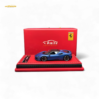 Diecast Ferrari SF90 in Abu Dhabi Blue, 1:64 scale model by Lot57Supplies Diecast Shop.