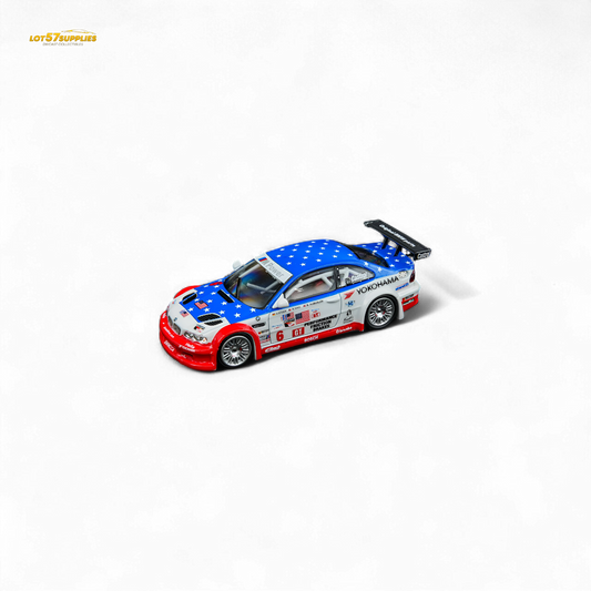 Diecast BMW M3 GTR E46 model in Yokohama livery, 1:64 scale by Lot57Supplies Diecast Shop, detailed miniature car.