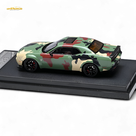 (Pre-Order) Stance Hunters Dodge Challenger SRT Hellcat Army Green 1:64 - Evergreen Kings