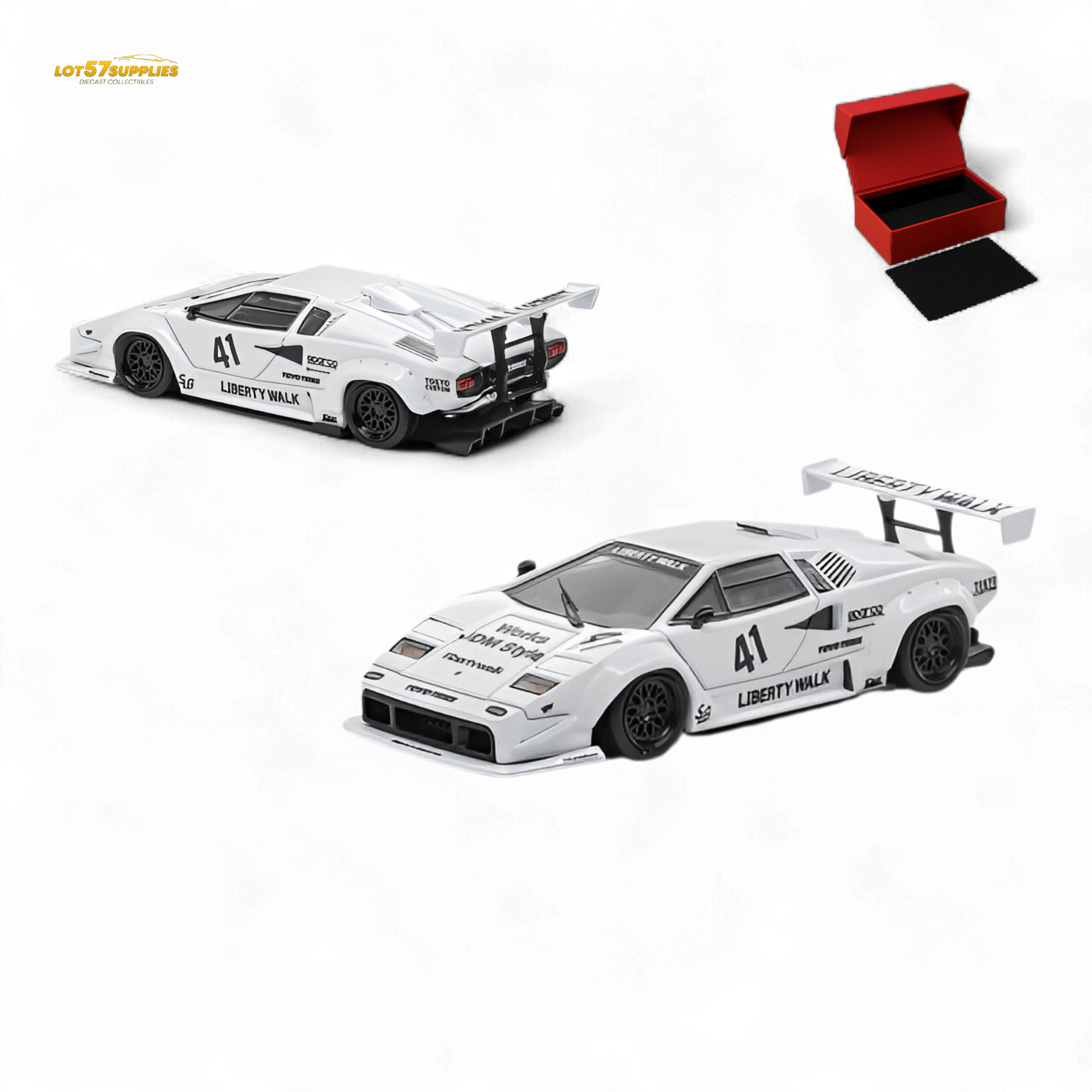Vision64 Lamborghini Countach Luxury Version White 1:64 - Evergreen Kings