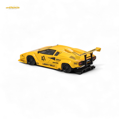 Yellow Lamborghini Countach diecast model in 1:64 scale, luxury version from Vision64 LB by Lot57Supplies Diecast Shop