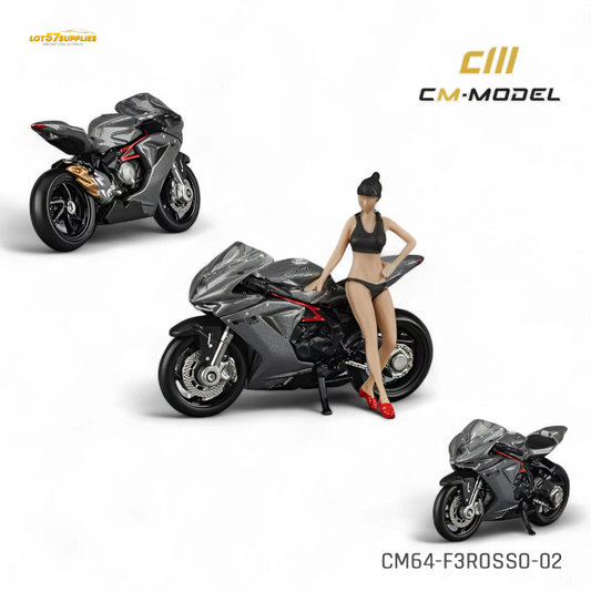 CM Model MV Agusta F3 Rosso - Metallic Gray 1:64 - Evergreen Kings