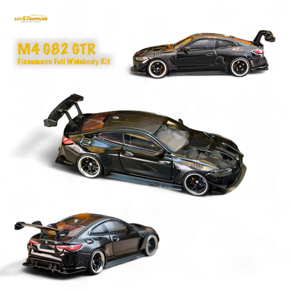 Pre-order SW BMW M4 G82 diecast model with widebody kit in bright black, detailed miniature by Lot57Supplies Diecast Shop.